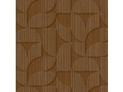 Tapety Yara - Hnědá geometrická retro tapeta na zeď Hnědá geometrická retro tapeta na zeď