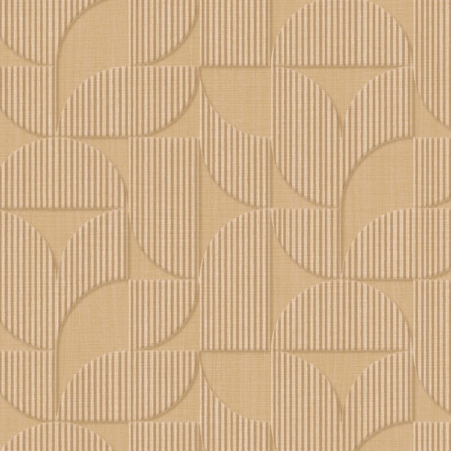 Béžová geometrická retro tapeta na zeď Béžová geometrická retro tapeta na zeď