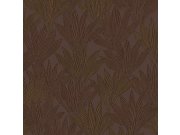 Hnědá tapeta s listy