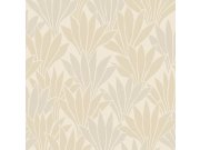 Krémová tapeta s listy