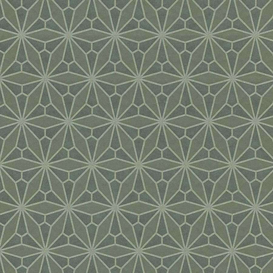 Zelená květinová tapeta na zeď Zelená květinová tapeta na zeď