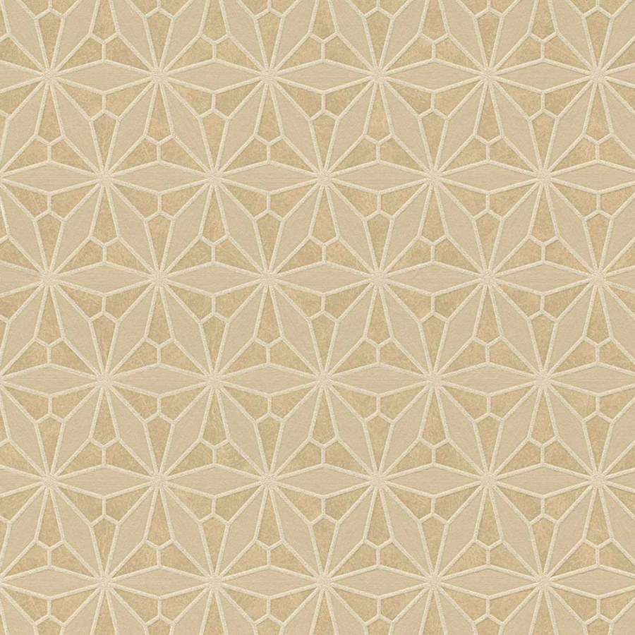 Béžová květinová tapeta na zeď Béžová květinová tapeta na zeď