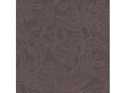 Hnědo-fialová květinová tapeta na zeď