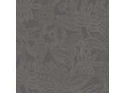 Tapety Yara - Šedo-černá květinová tapeta na zeď Šedo-černá květinová tapeta na zeď