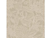 Zeleno-šedá květinová tapeta na zeď