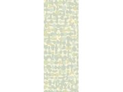 Zeleno-modrý geometrický vliesový panel na zeď