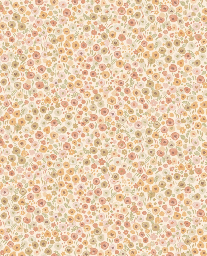 Béžová květinová tapeta na zeď Béžová květinová tapeta na zeď