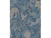 Tapety Yara - Modrá Tapeta džungle Modrá Tapeta džungle