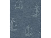 Modrá Tapeta s plachetnicemi