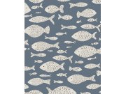 Tapety Yara - Modrá Tapeta s rybami Modrá Tapeta s rybami