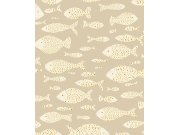 Béžová Tapeta s rybami