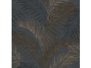 Tapety Yara - Modrá tapeta s palmovými listy Modrá tapeta s palmovými listy