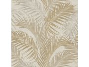 Tapety Yara - Béžovo-zlatá tapeta s palmovými listy Béžovo-zlatá tapeta s palmovými listy