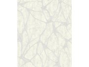 Tapety Yara - Bílá Tapeta s výrazným metalickým vzorem Bílá Tapeta s výrazným metalickým vzorem