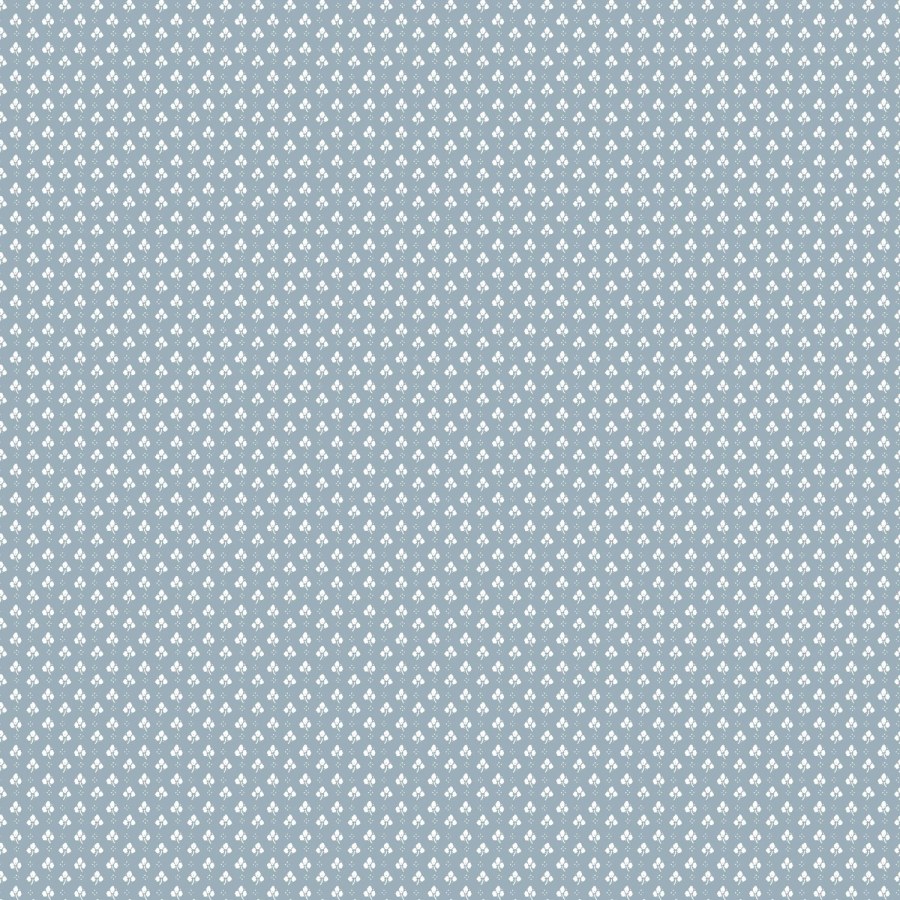 Modrá Tapeta s bílými lístky - Tapety Yara