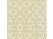 Tapety Yara - Okrová Tapeta s bílými ornamenty Okrová Tapeta s bílými ornamenty