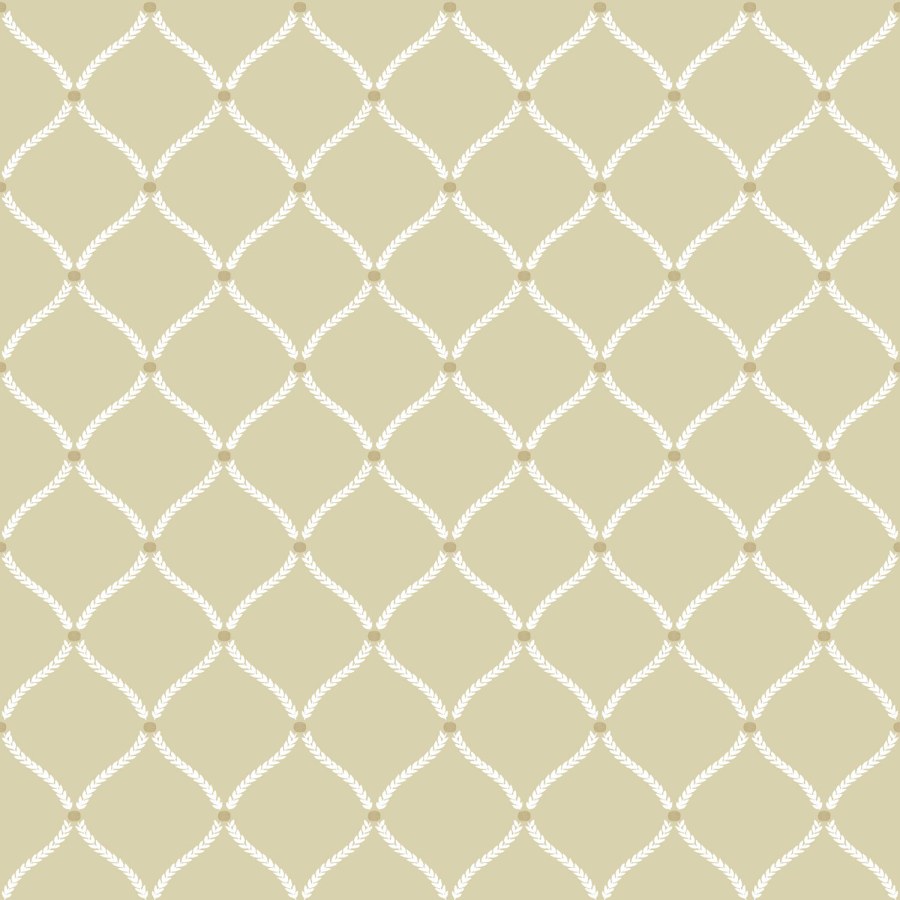 Okrová Tapeta s bílými ornamenty - Tapety Yara