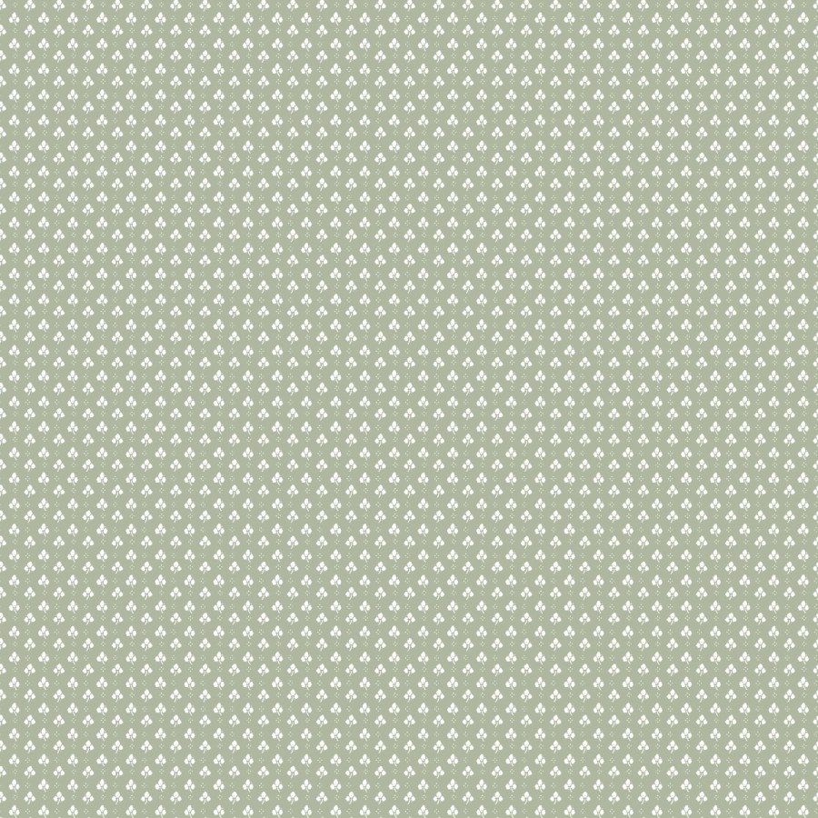 Zelená Tapeta s bílými lístky