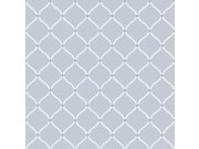 Tapety Yara - Bledě modrá Tapeta s bílými ornamenty Bledě modrá Tapeta s bílými ornamenty