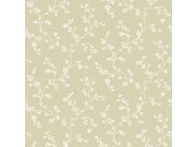 Okrová květinová tapeta na zeď