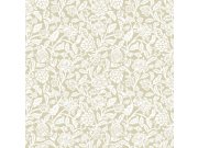 Okrová květinová tapeta na zeď