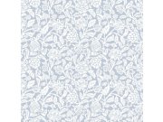 Tapety Yara - Bledě modrá květinová tapeta na zeď Bledě modrá květinová tapeta na zeď