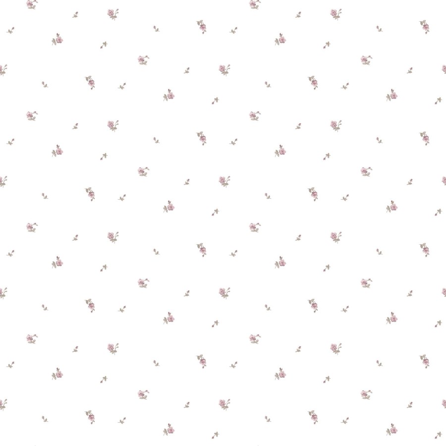 Bílá květinová tapeta na zeď