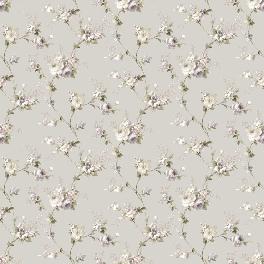 Šedá Tapeta s květinovým vzorem