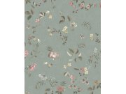 Zelená květinová tapeta na zeď