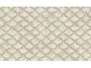 Stříbrno-zlatá tapeta s geometrickým vzorem