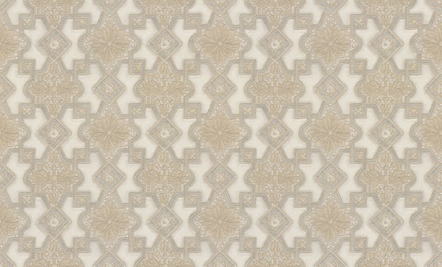 Béžovo-zlatá tapeta s ornamenty Béžovo-zlatá tapeta s ornamenty