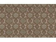 Stříbrno-vínová tapeta s ornamenty