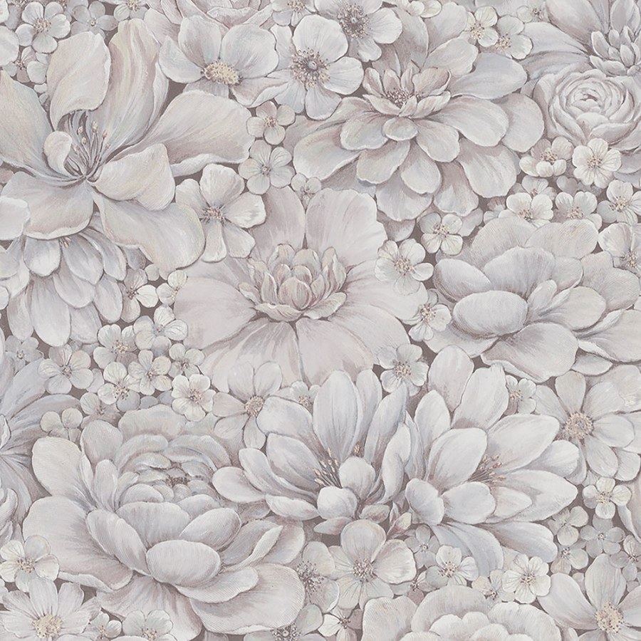 Šedo-růžová tapeta s květinami 33954 Šedo-růžová tapeta s květinami 33954