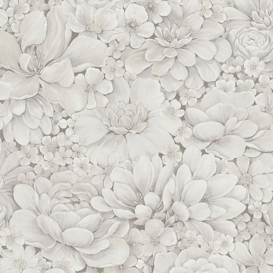 Tapety Yara - Šedo-béžová tapeta s květinami 33951 Šedo-béžová tapeta s květinami 33951 - Tapety Yara