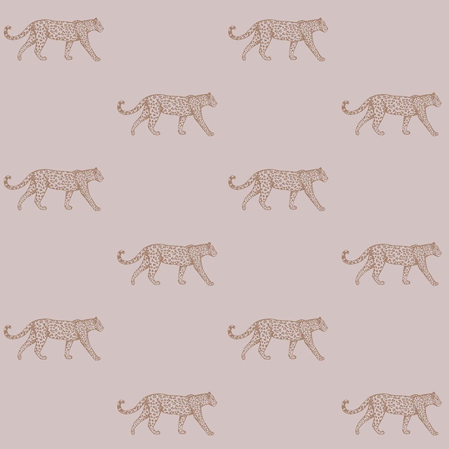 Starorůžová tapeta s metalickými leopardy 347729 Starorůžová tapeta s metalickými leopardy 347729