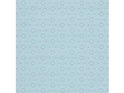 Modrá květinová tapeta na zeď