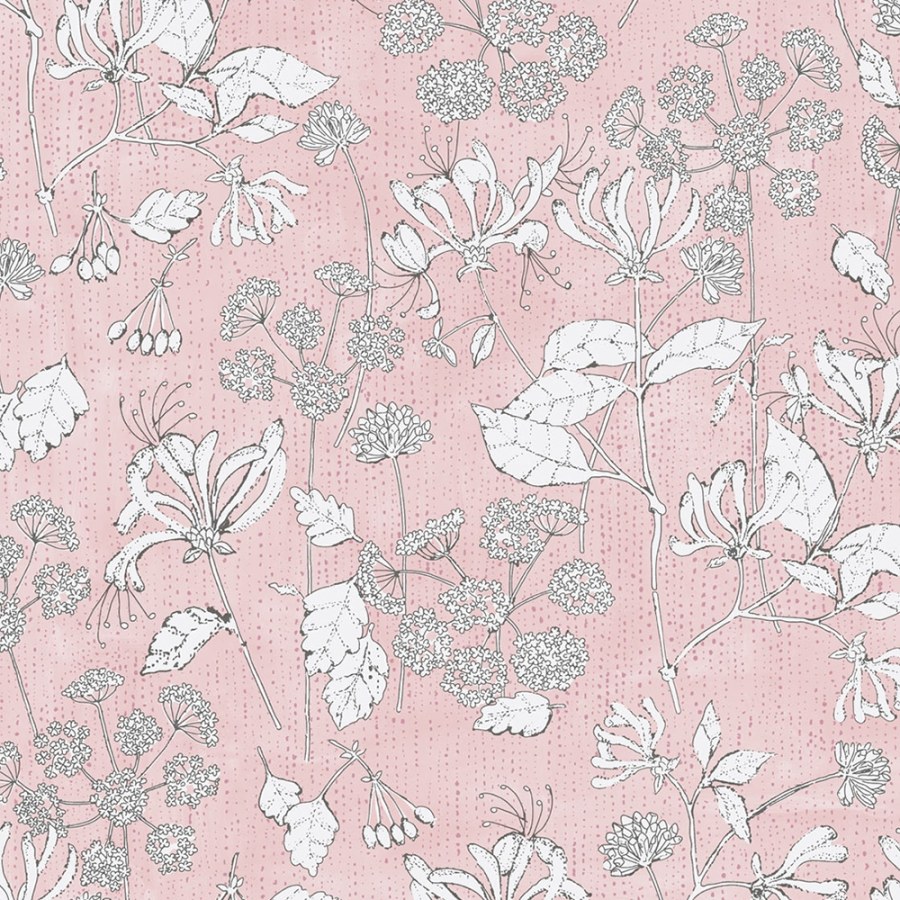 Tapety Yara - Růžová tapeta s rostlinnými motivy 383560 Růžová tapeta s rostlinnými motivy 383560 - Tapety Yara