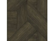 Tapety Yara - Hnědo-černá geometrická tapeta na zeď Hnědo-černá geometrická tapeta na zeď