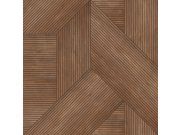 Tapety Yara - Hnědá geometrická tapeta na zeď Hnědá geometrická tapeta na zeď
