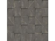 Tapety Yara - Hnědá geometrická tapeta na zeď Hnědá geometrická tapeta na zeď