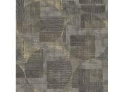 Hnědo-šedá geometrická tapeta na zeď