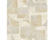 Šedo-okrová geometrická tapeta na zeď