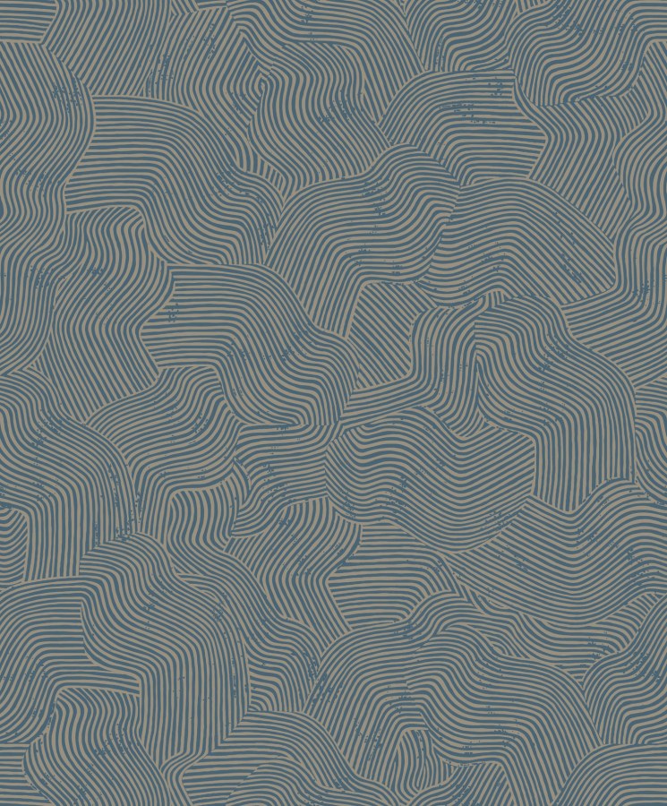 Modro-zlatá geometrická tapeta na zeď Modro-zlatá geometrická tapeta na zeď