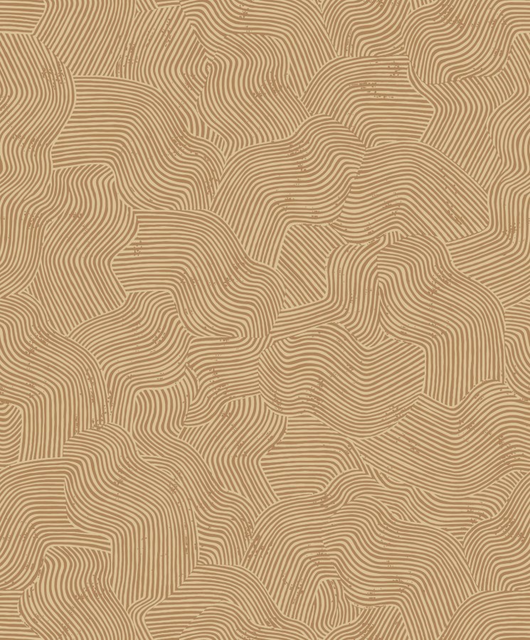 Hnědá geometrická tapeta na zeď - Tapety Yara