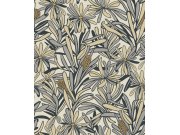 Šedo-béžová květinová tapeta na zeď