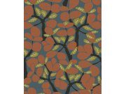 Tapety Yara - Modro-oranžová tapeta na zeď Modro-oranžová tapeta na zeď