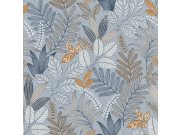 Tapety Yara - Modrá tapeta s listy Modrá tapeta s listy