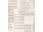 Tapety Yara - Bílo-šedá geometrická tapeta na zeď Bílo-šedá geometrická tapeta na zeď