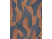 Tapety Yara - Modro-hnědá geometrická tapeta na zeď Modro-hnědá geometrická tapeta na zeď