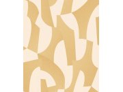 Okrová geometrická tapeta na zeď